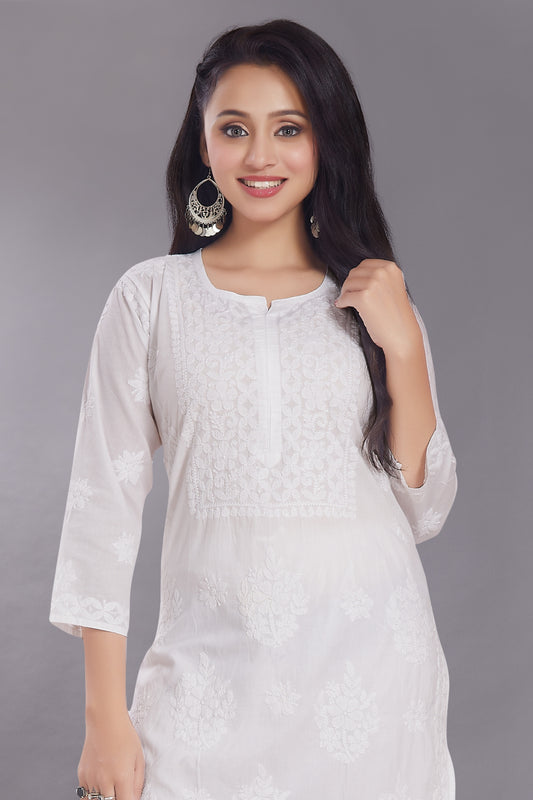 Chandni White Set in Fine Cotton