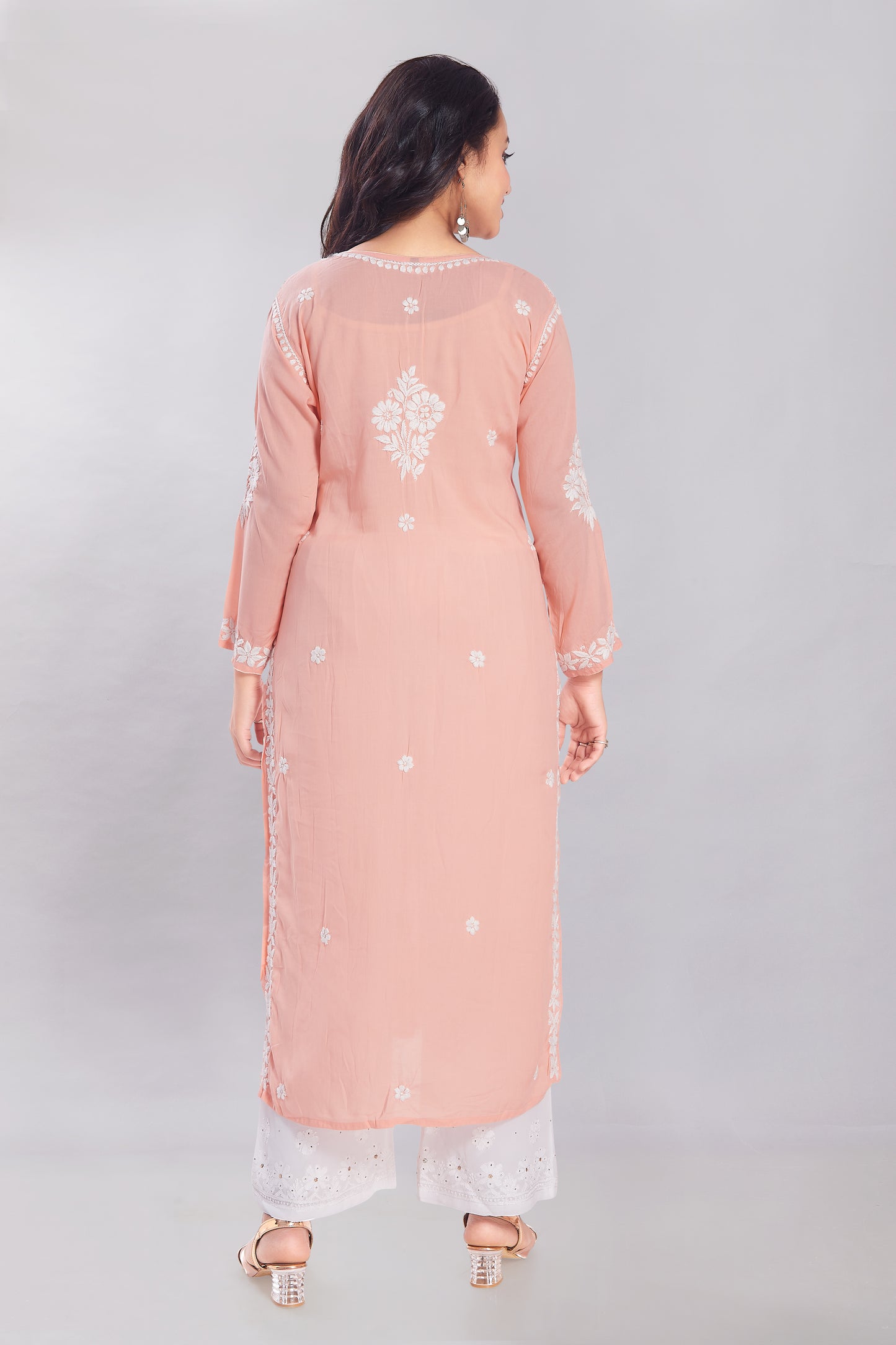 Ayesha Salmon Peach Modal Kurti.