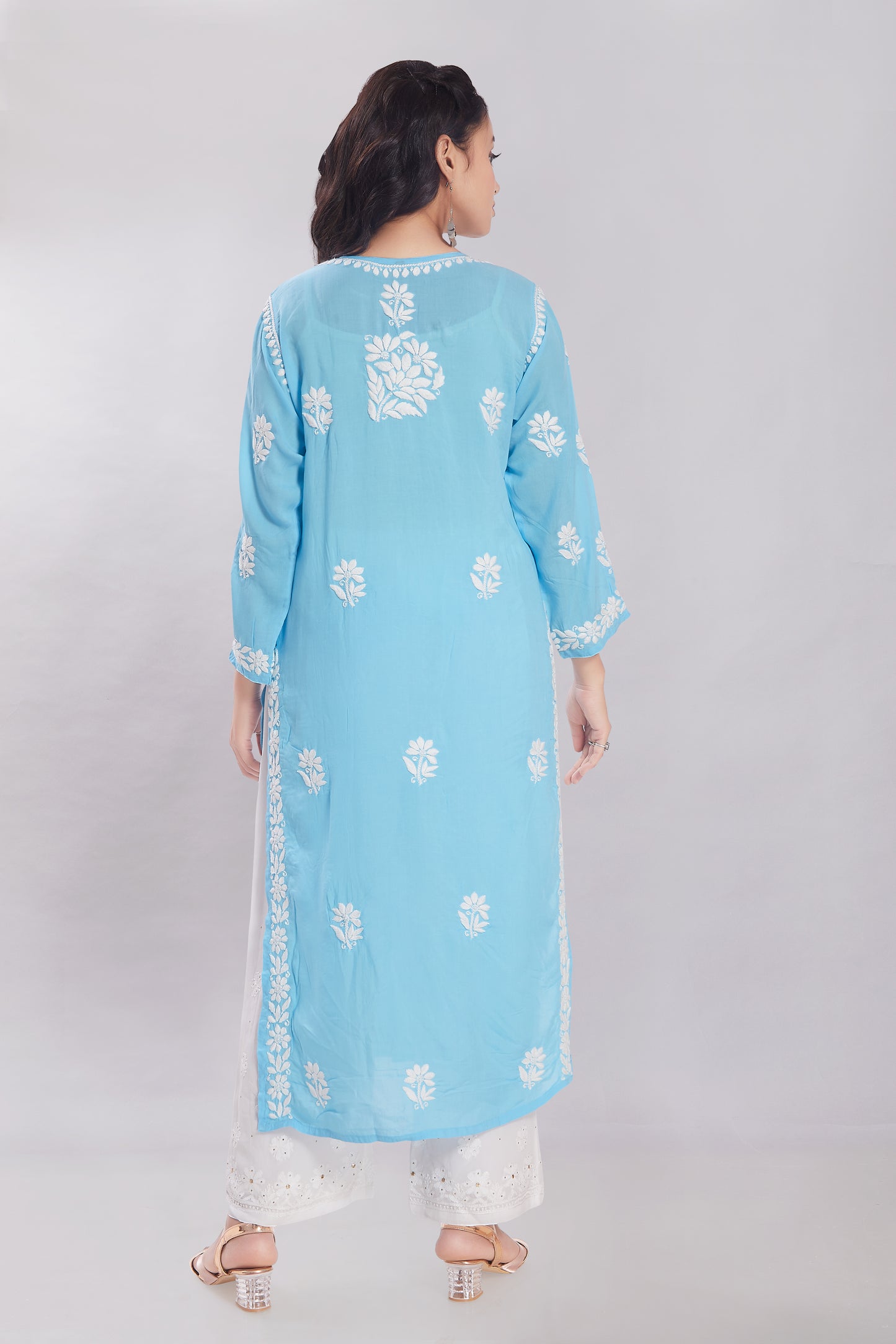 Ayesha Beryl Blue Modal Kurti.