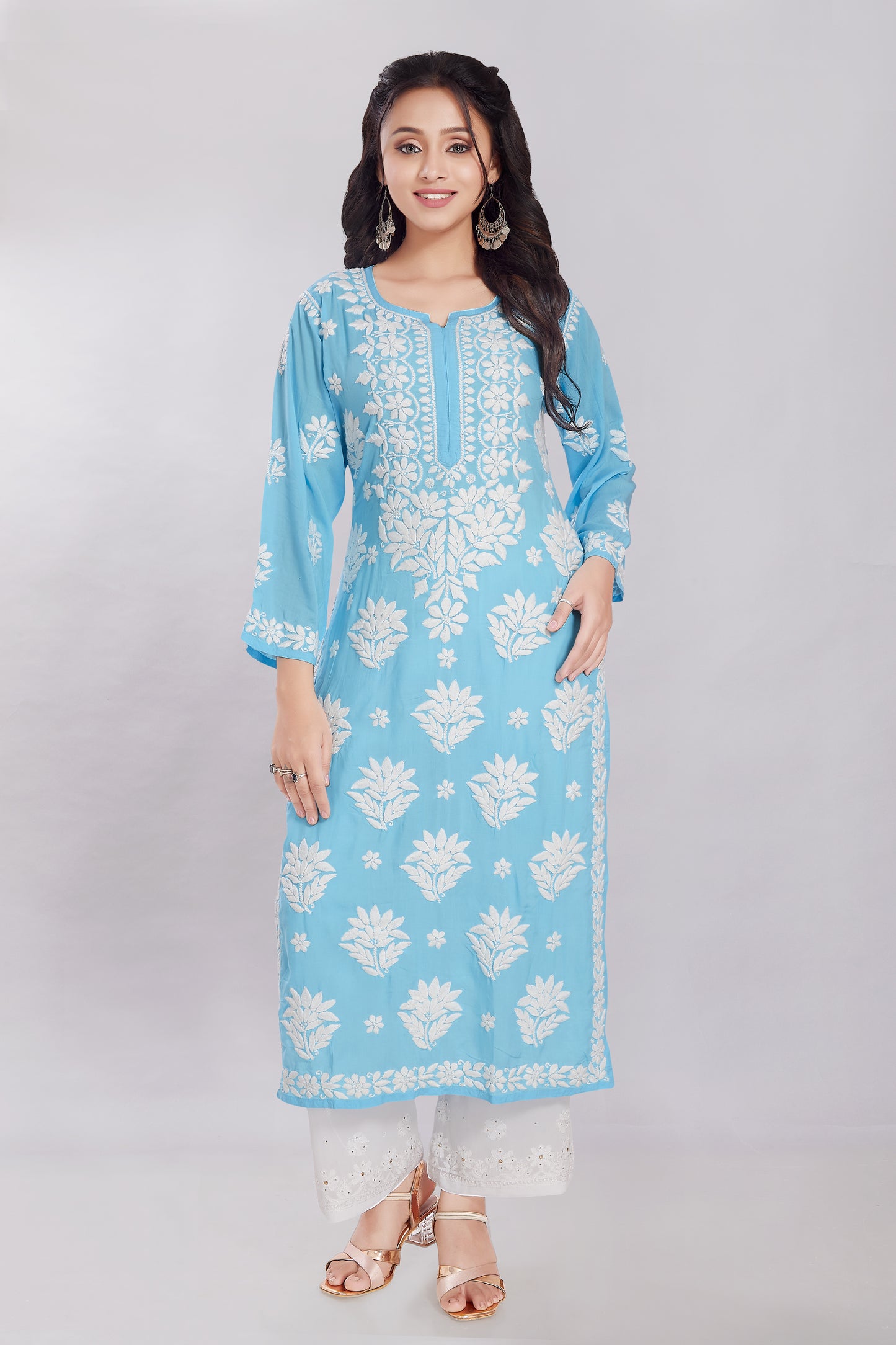 Ayesha Beryl Blue Modal Kurti.