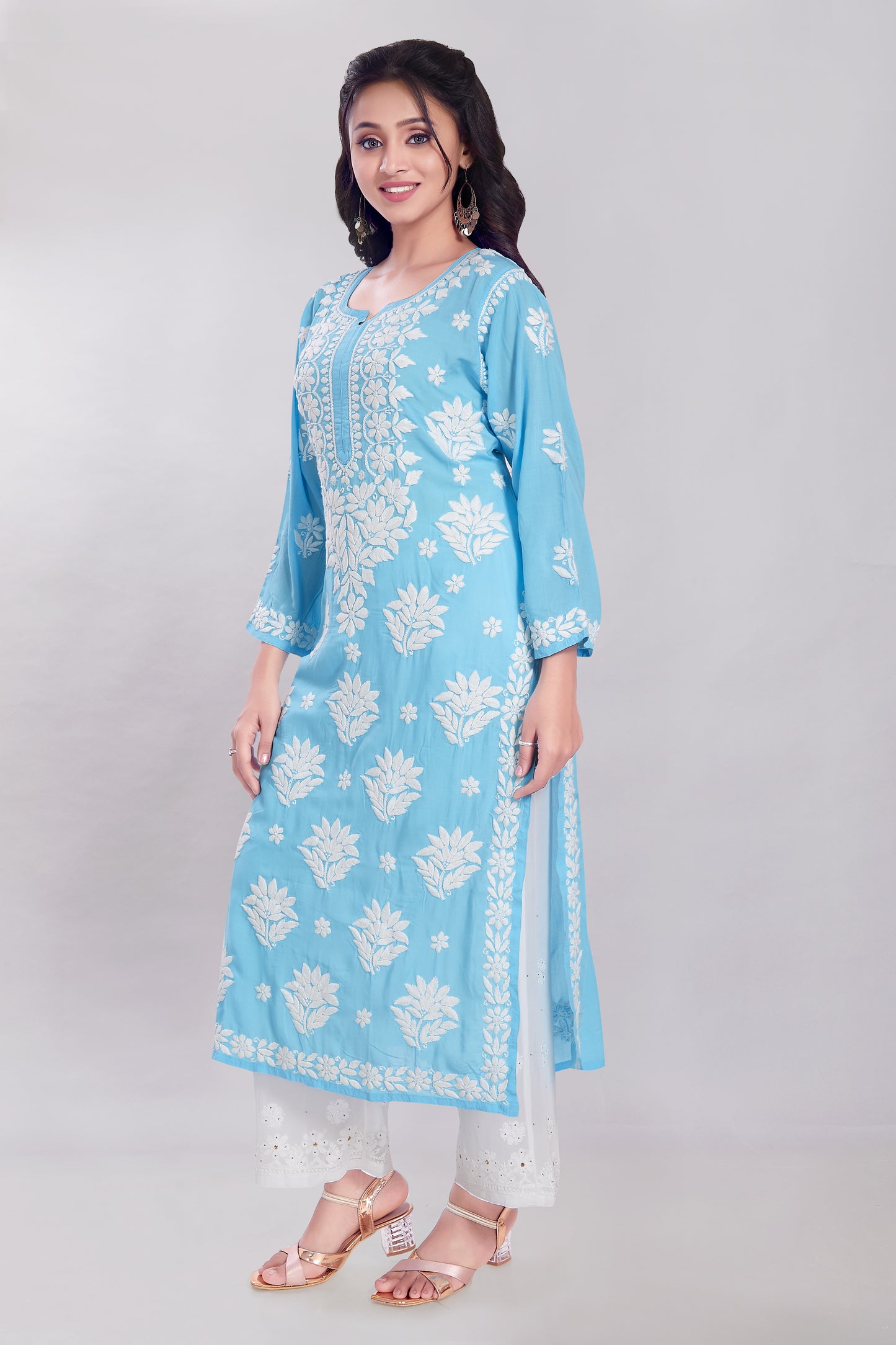 Ayesha Beryl Blue Modal Kurti.