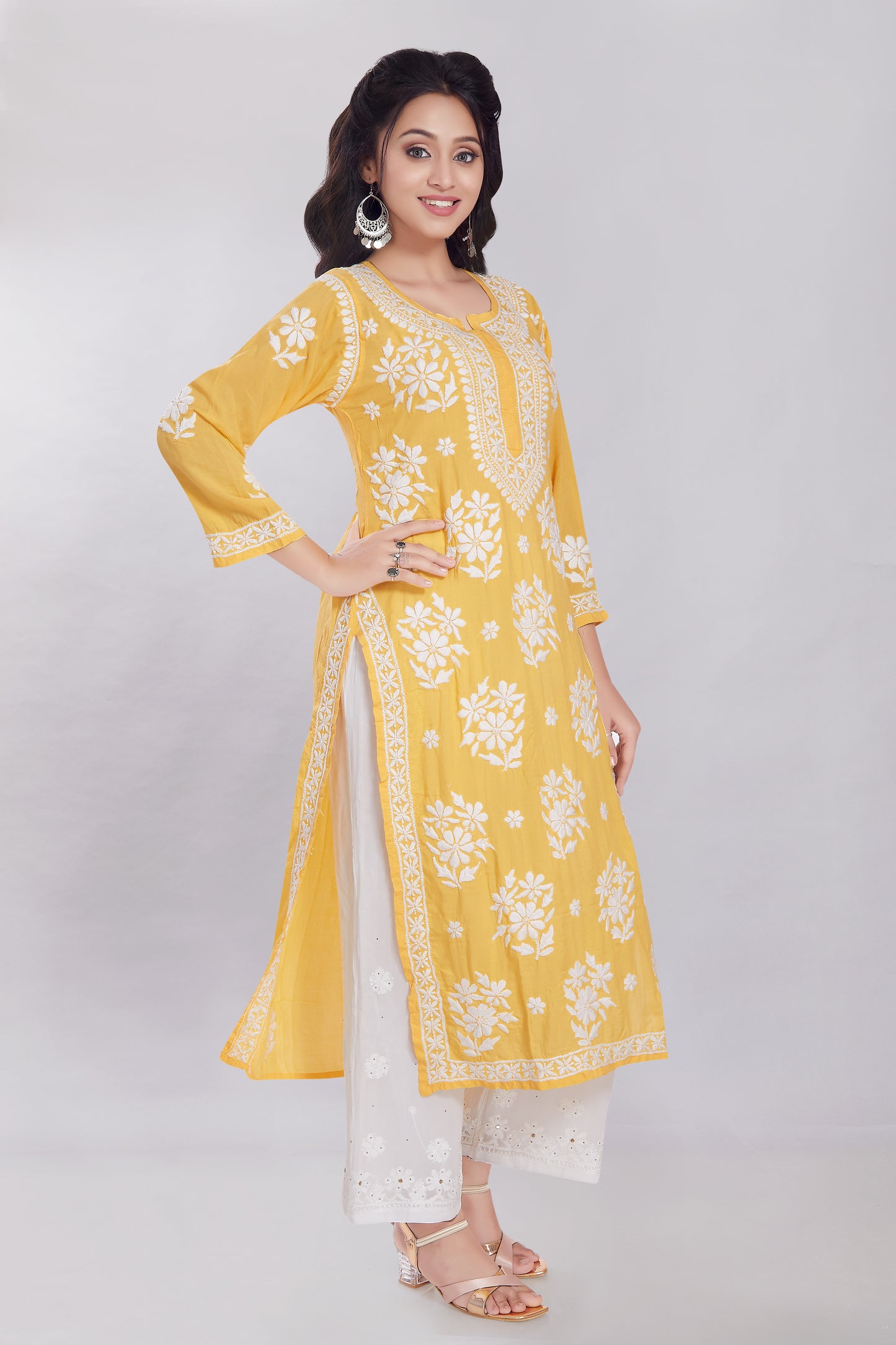 Ayesha Modal Kurti in Canary Yellow