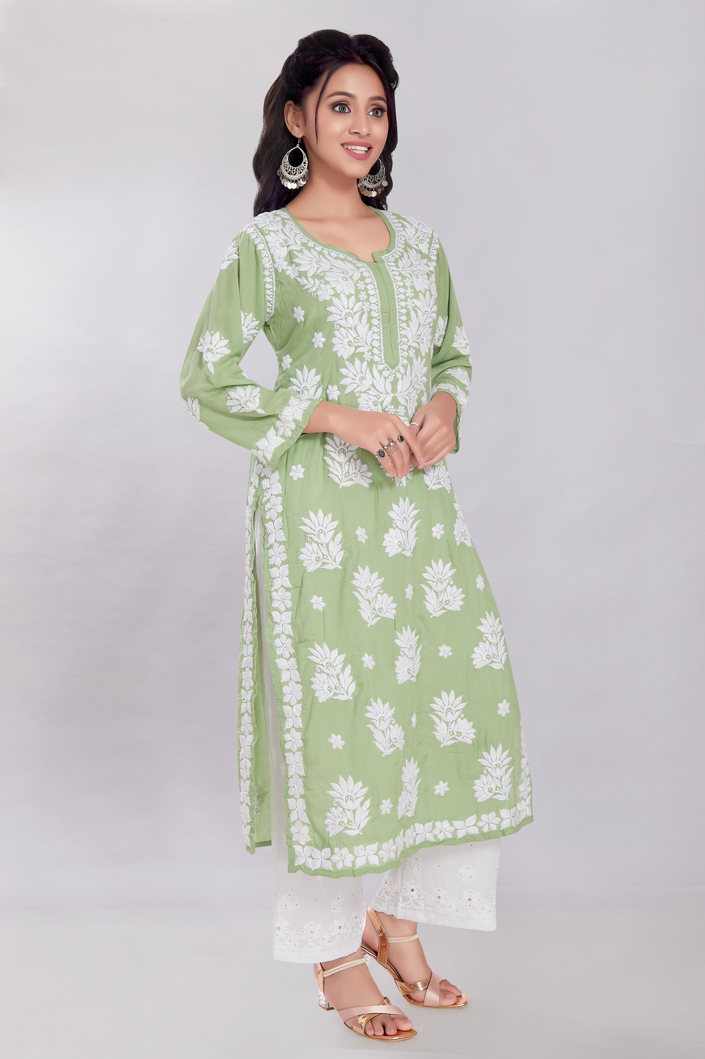 Ayesha Modal Kurti in Pastoral Green